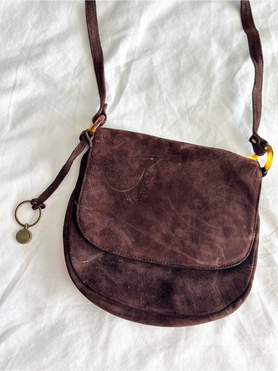 Esprit Handbags - Esprit Vintage Brown Suede Crossbody Bag